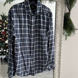 Rails Navy and White Plaid Button-Down Shirt